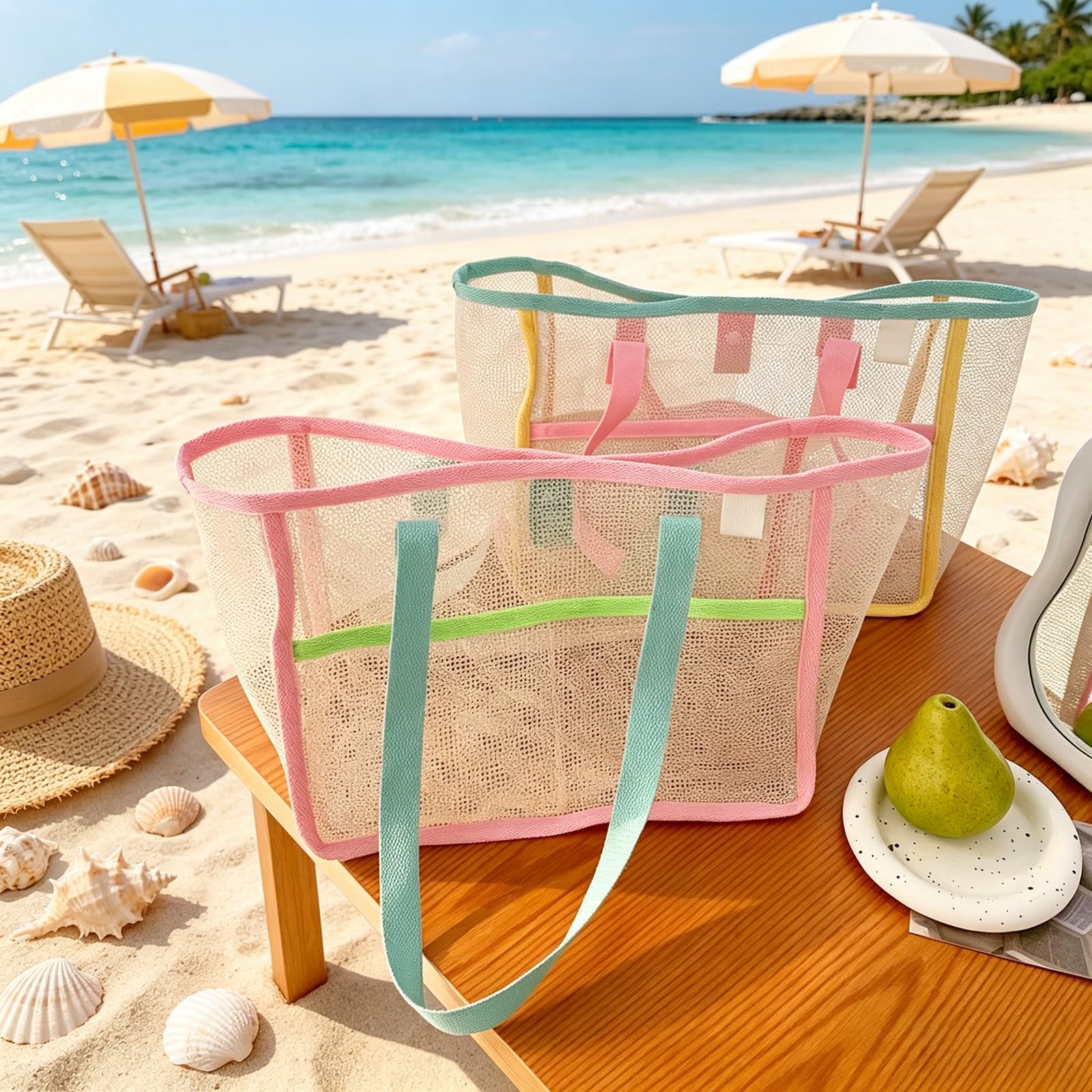 Beach Bags for Women Colorful  - Travel Accessories Bag review and price